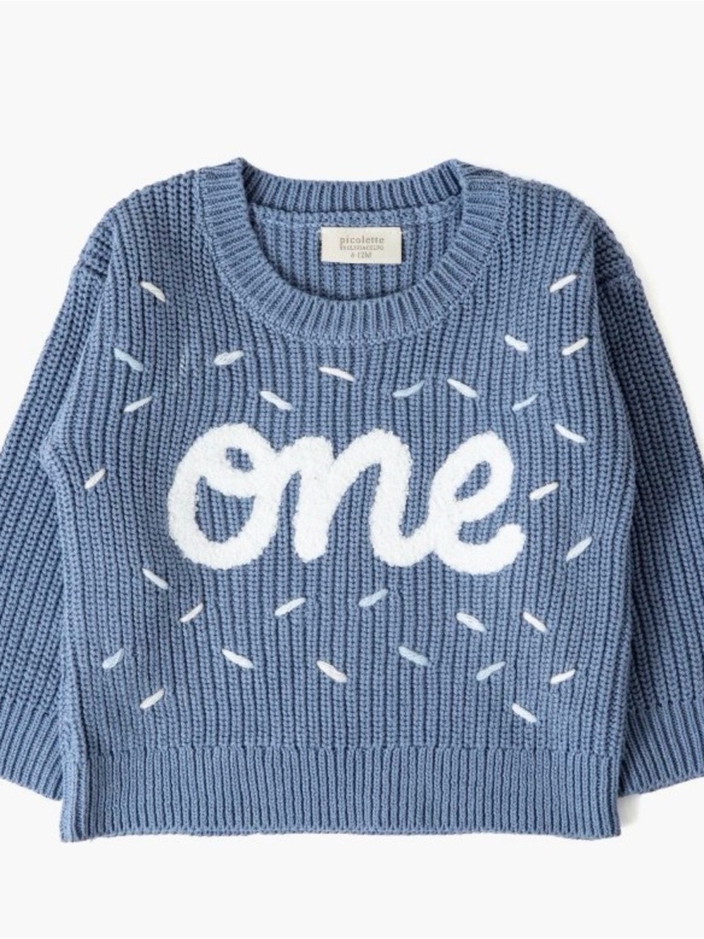 Picolette x Target Blue Knit Sweater with White 'one'
